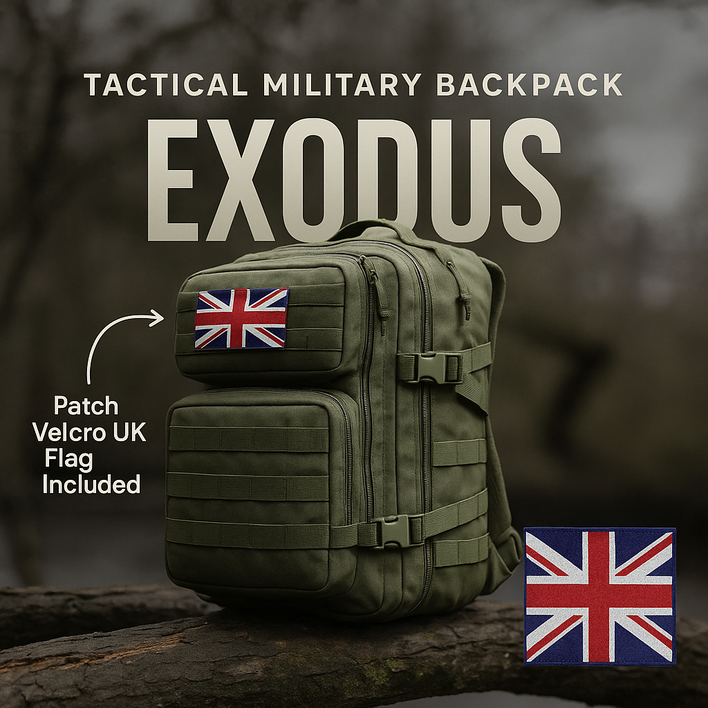 Exodus® Military Tactical Rucksack (+ Free UK Flag Velcro Badge)