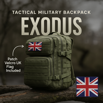 Exodus® Military Tactical Rucksack (+ Free UK Flag Velcro Badge)
